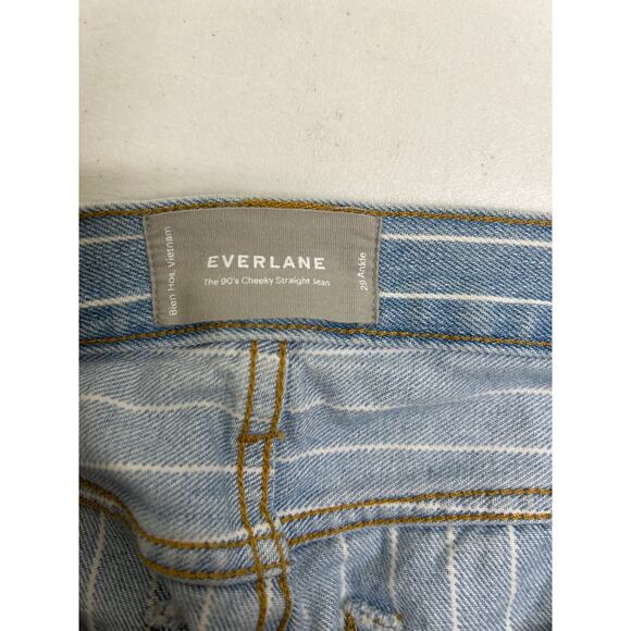 Everlane The 90’s Cheeky Button Fly Ankle Pinstripe Women 29 Crop Jean - Picture 5 of 6